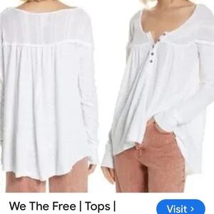 We The Free Women's White Long Sleeve Top